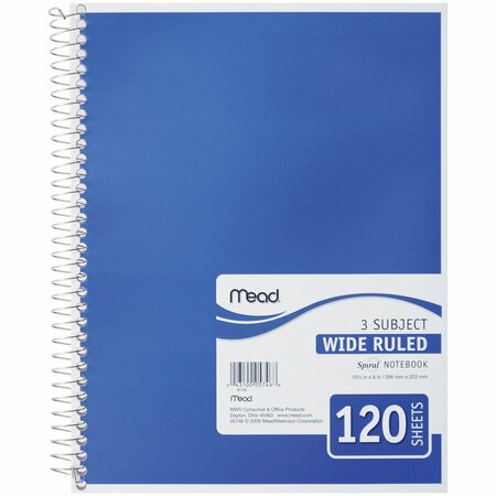 MEAD Notebook 3 Subject Wide Ruled 120 Sheet 05746
